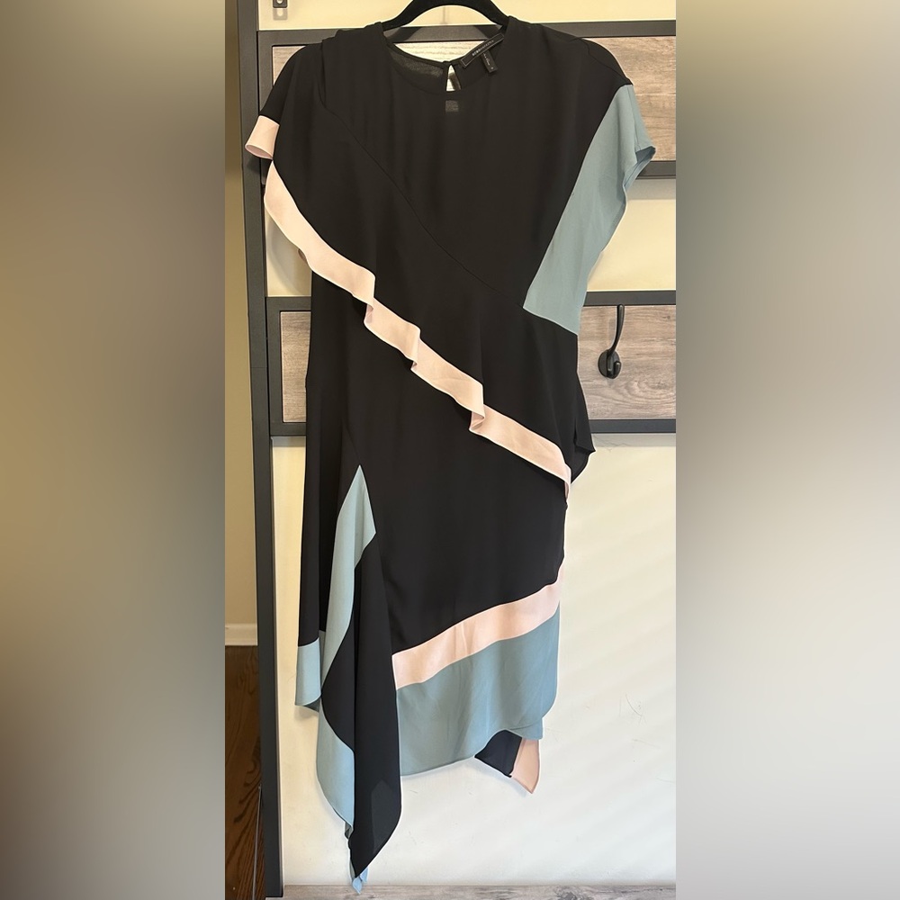 BCBG Maxazria Ruffle Midi Dress